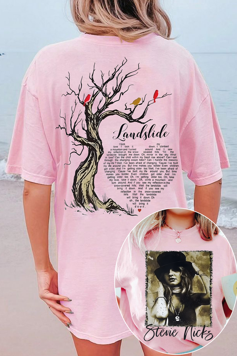 Stevie Nicks lyrics printed T-shirt